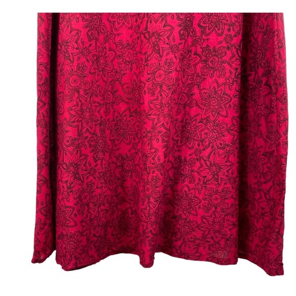 St Johns Bay Petite Womens SIze MP Red & Black Lined A-Line Midi Skirt - Picture 4 of 8